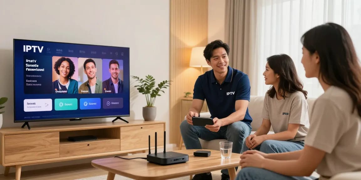 Local services providing trusted IPTV subscription solutions with professional technicians assisting homeowners.