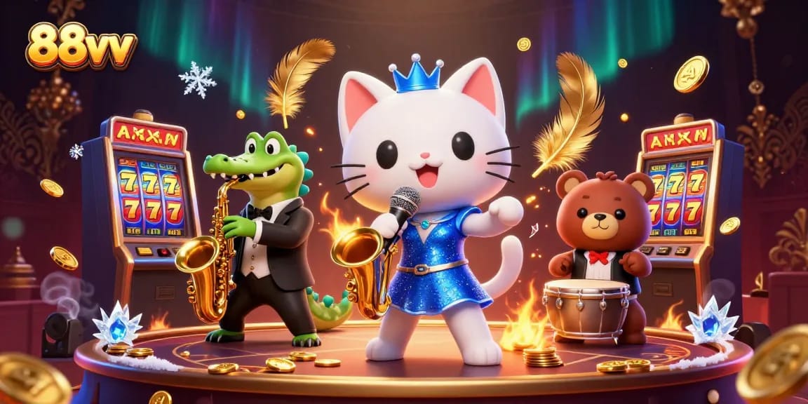 Experience the vibrant world of 88vv with our lively casino illustration featuring enchanting characters.