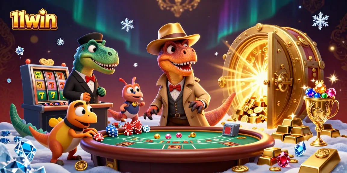 Experience thrilling gaming action with 11WIN at a vibrant blackjack table filled with treasures.