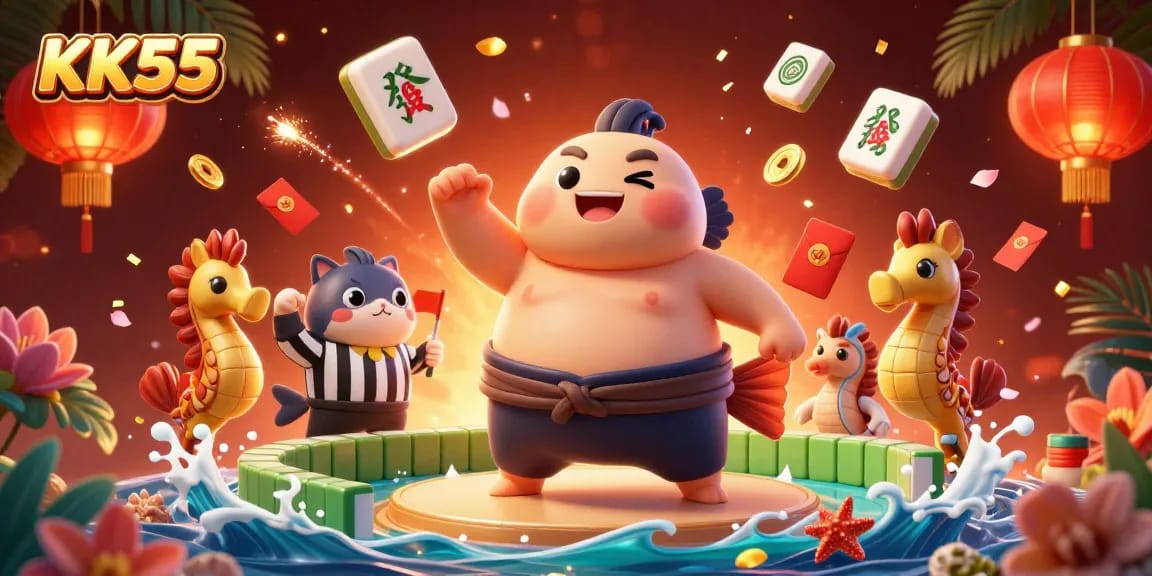 Engage with KK55 by exploring an exciting underwater casino adventure featuring colorful characters and festive elements.