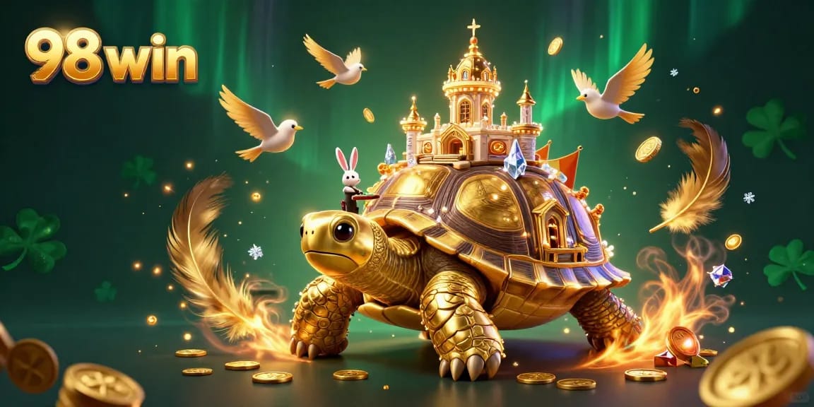 Catch the excitement of 98 win with golden coins flying around and a rabbit dealer at the iconic casino tortoise!