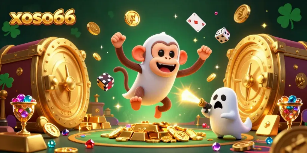 Experience the excitement of winning at xoso66 in a vibrant haunted casino atmosphere.