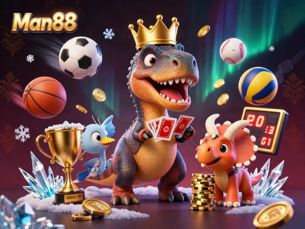 Experience thrilling sports betting with Man88 through dynamic 3D scenes showcasing excitement and fun.