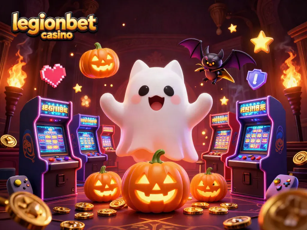 Experience thrilling gameplay at legionbet casino with a dynamic ghost cat and vibrant gaming elements.