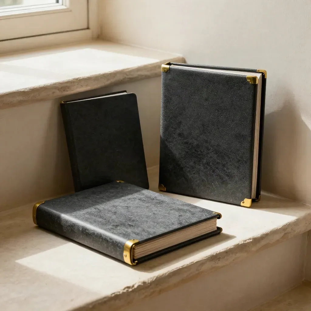 Sealed deal cases, brass portfolio, and stone weight on warm plaster in soft late-afternoon light.