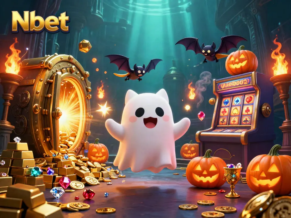 Engage with Nbet's thrilling casino experience featuring ghostly characters and treasures.
