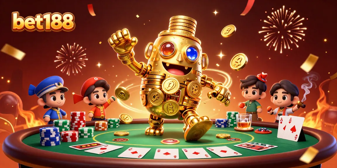 Win big with bet188 at our vibrant casino with poker action and golden golem!