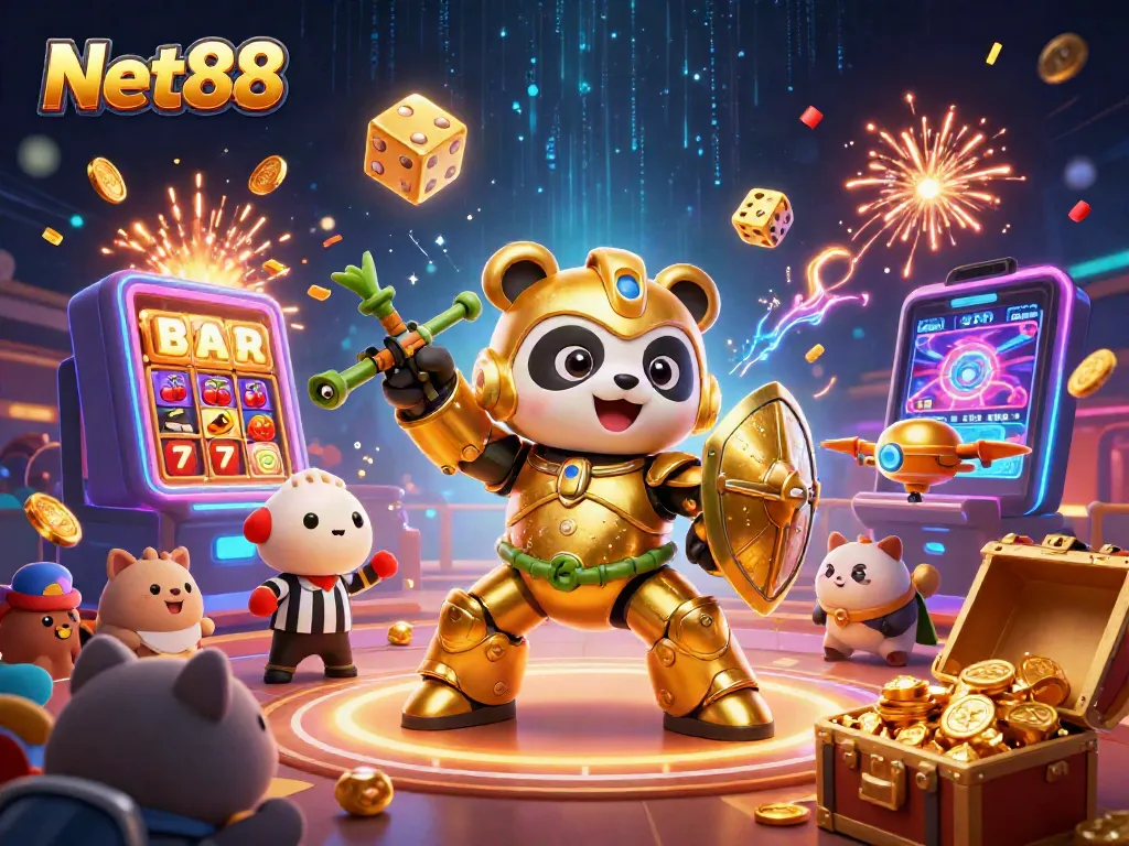 Experience thrilling gameplay at Net88 with exciting jackpots and vibrant casino graphics.