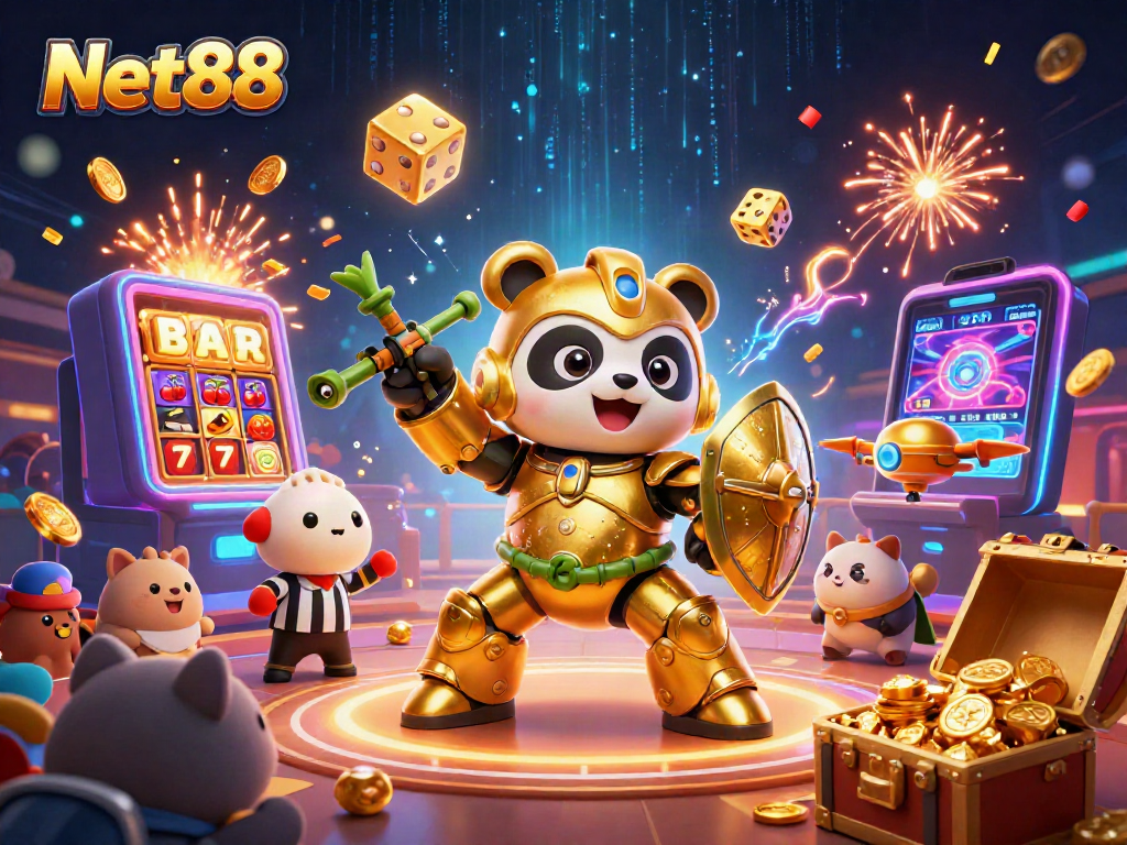 Experience thrilling gameplay at Net88 with exciting jackpots and vibrant casino graphics.