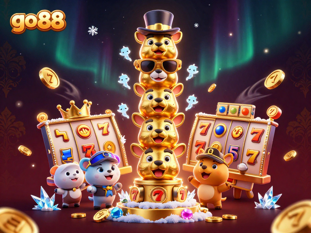 Engage with the thrilling go 88 gaming experience featuring fun slot and jackpot visuals in a dynamic scene.