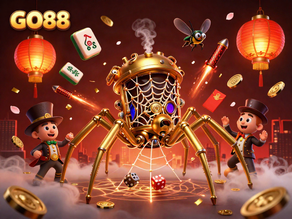 Experience the excitement of GO88 with lively characters and dynamic casino elements in action.