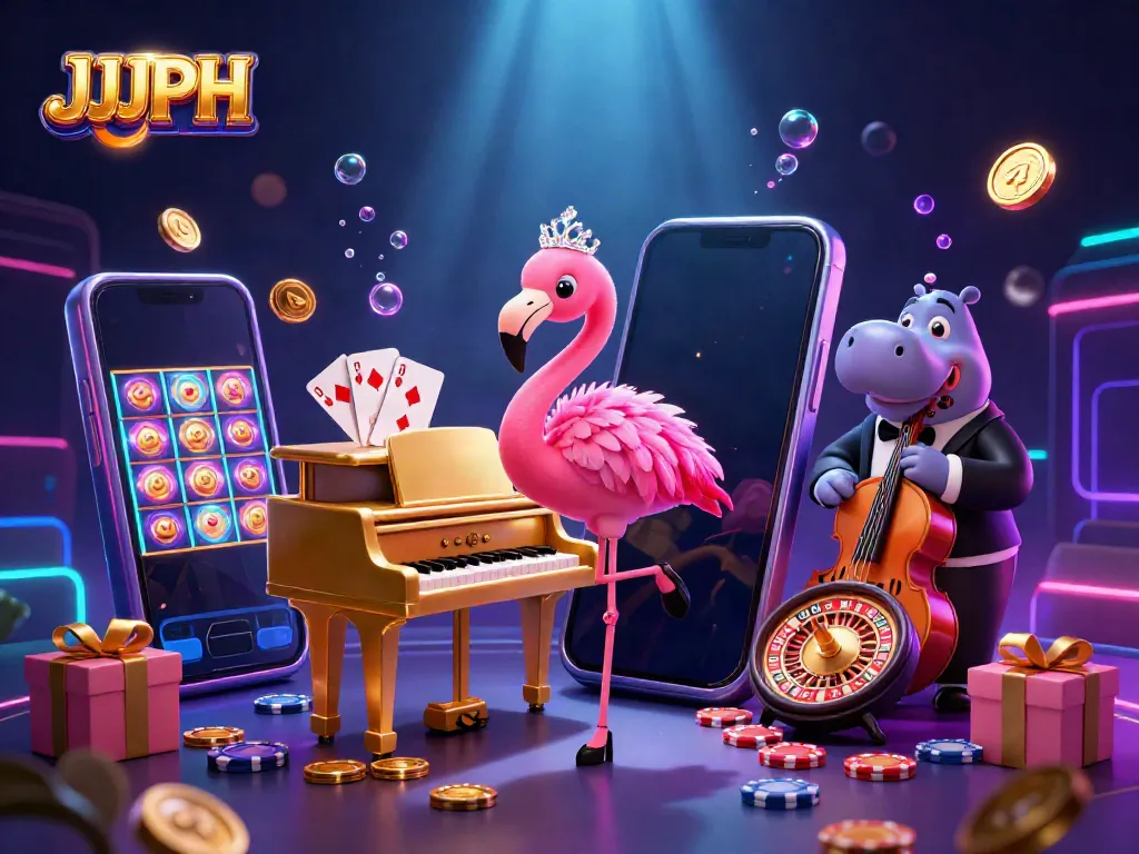 Experience thrilling gameplay at JJJPH with vibrant casino characters and games.