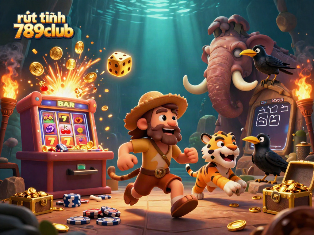 Experience fast withdrawals at rút tiền 789club in a lively prehistoric casino scene.