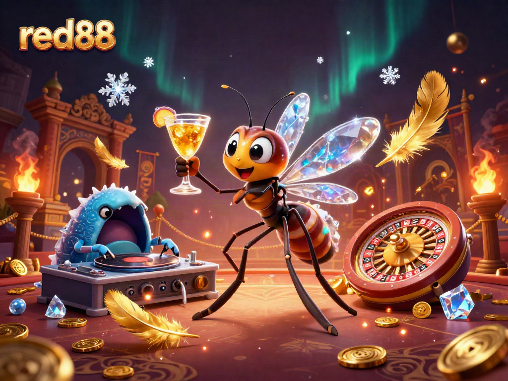 Experience thrilling moments at red88 with a lively 3D casino illustration, full of action and excitement.
