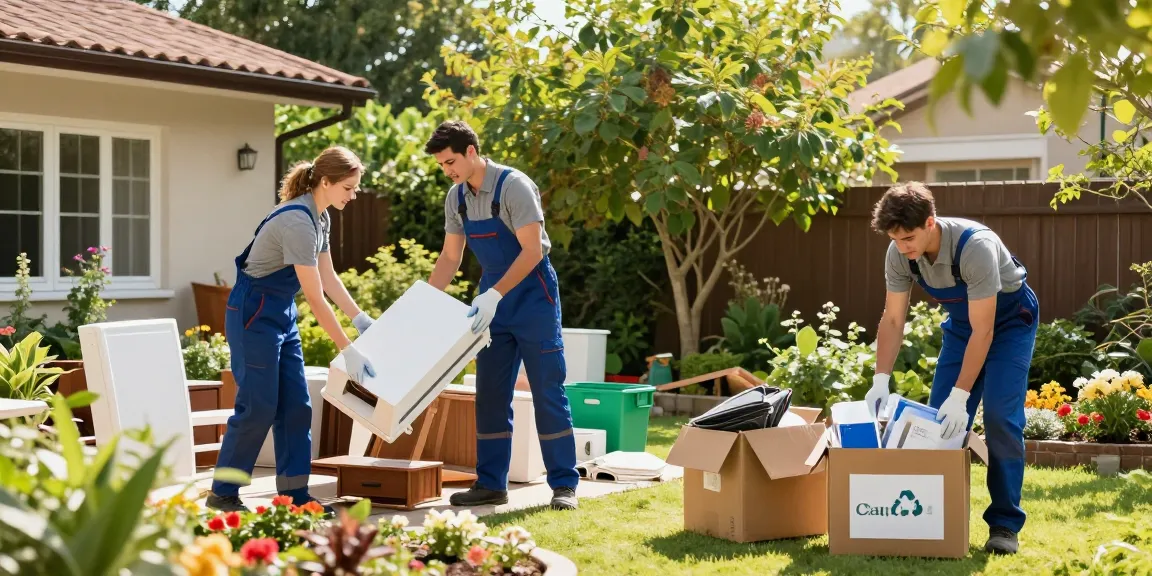 House clearance in progress with professionals removing furniture and ensuring eco-friendly disposal.